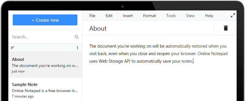 Findseo Online Notepad Screenshot